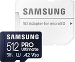 Samsung Pro Ultimate 512GB microSD Card & Adapter $80.15 Delivered @ Amazon UK via AU
