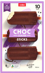 Coles Choc Coated Sticks 10-Pack 865mL $2.40 @ Coles