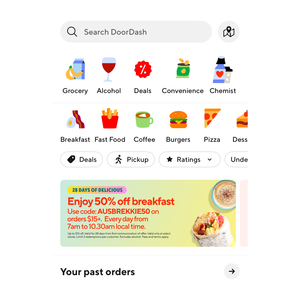 50% off Breakfast (up to $15 off) with $15 Spend, up to 3 Uses Per Account @ DoorDash