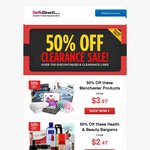 Deals Direct 50% off Clearance Sale - 1 Day Only