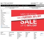Witchery -Take a Further 20% off Already Reduced Prices in Store and Online