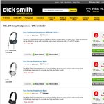40% off Sony Headphones - Offer Ends 29/4 (Dick Smith)