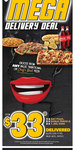 Domino's Pizza Mega Delivery Deal $33 Delivered (3x Any Pizza 2x Garlic Bread 2x 1.25l Coke)