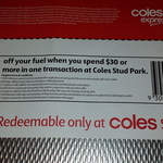 Spend $30 = 16c Coles Express Discount @ Coles Stud Park VIC Only
