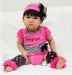 Baby Bodysuit Set with Beanie + Bonus Hair Clips for $14.2