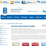 Boomerang Pet Food Free Pet Odor exterminator Candle for Orders over $150.00 Saving $29.95