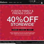 Mathers - 40% off Storewide, Including Already Reduced Items for Fusion Members (Free to Join)