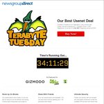 NewsgroupDirect Terabyte Tuesday 1 TB for US $40 (Regular price US $100)