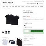 David Jones Men Classic Trunk 3 Pack (White) or Tee 2 Pack (Black) $10 + Shipping