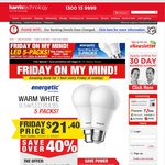 SAVE 40% on Energetic LED Bulb "5-Packs" ($21.40 + Delivery) 12pm-1pm AEST @ Harris Tech