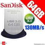 SanDisk Ultra Fit USB 3.0 Flash Drive 64GB $23.95 HK /$24.95 AU Stock  @ ShoppingSquare.com.au