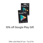 Google Play Gift Cards - 10% Discount at Woolworths (in-Store Only)