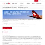 50% Bonus Qantas Frequent Flyer Status Credits Plus Double Points Earn for Aquire Members