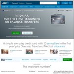 ANZ 12 Month Balance Transfer Platinum Credit Card, up to 95% / No BT Fee / No Annual Fee in First Year