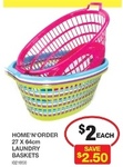 Home N Order 27x64cm Laundry Basket - $2 (Save $2.50) @ Poco (NSW)