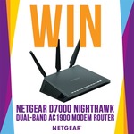 Win a Netgear D7000 Nighthawk Dual-Band AC1900 Modem Router Worth $289 from Mwave