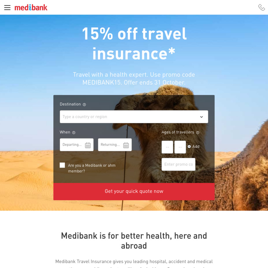 medibank travel insurance quote