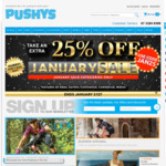25% off January Sale Items at Pushy’s Online