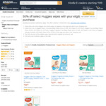 Amazon.com.au 50% off Huggies Wipes with Nappies Purchase
