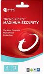 Trend Micro Maximum Security 2017 (4-Device, 12-Month) [Digital Download] $59.40 @ JB Hi-Fi