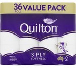 Quilton 3 Ply Softness Toilet Tissue 36 Pack $14 @ Coles