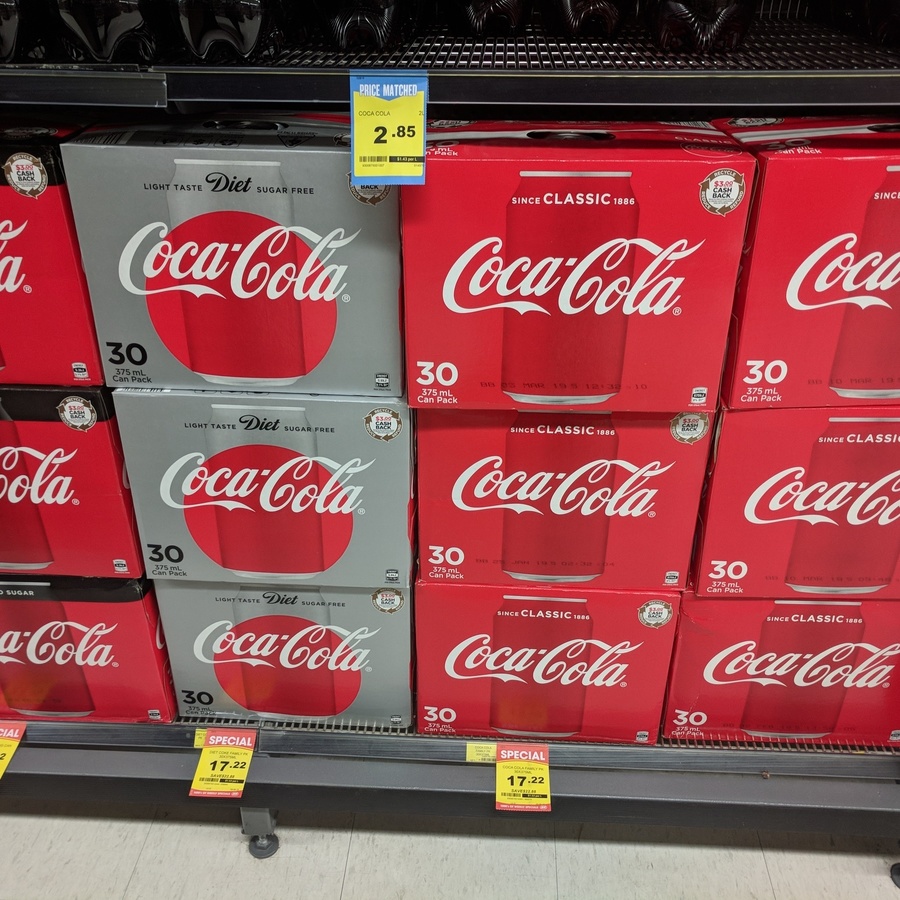 30x375ml Cans Coca-Cola Diet Coke No Sugar 17.22 57c 