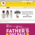 Grain and Grape Homebrew Shop Fathers Day Sale - 20% off (Most) Items under $250 e.g $200 Gift Voucher for $160
