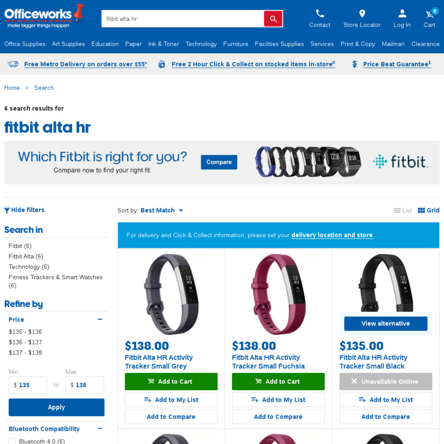 Fitbit Alta HR Activity Tracker $135 
