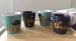 2 Hand Painted Cups $25.99 (Abstract Design / Personalized with Name, Hand Painted) + Post @ Soumita Art Studio via Indian Click