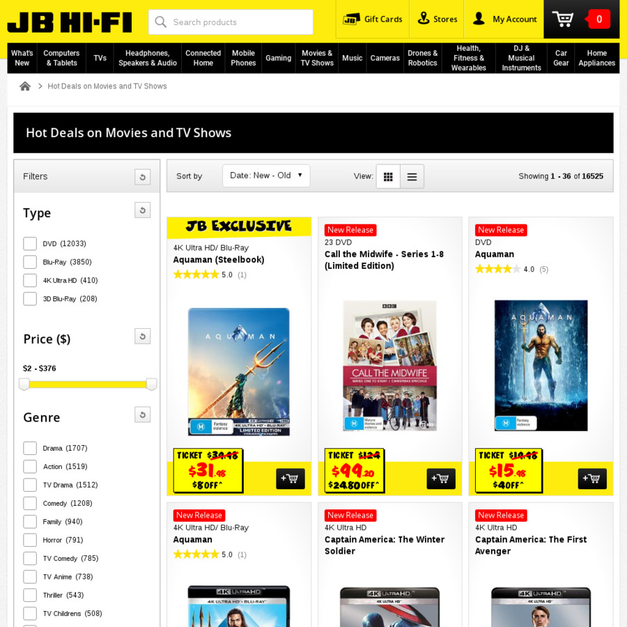 20 off BluRay, 4K & DVDs JB HiFi OzBargain 20 off BluRay, 4K & DVDs JB HiFi OzBargain