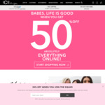 50% off Everything Online @ Ice Design