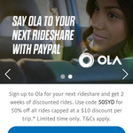 50% off All Rides for Two Weeks @ Ola (New Signups) 