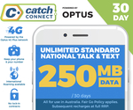 Catch Connect, Unlimited Talk/Text, 250MB Per 30 Days, $6 P. Month Ongoing, New Customers Only