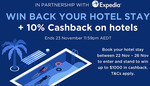 Win Back Your Expedia Hotel Stay up to the Value of $1000 @ Cashrewards