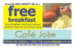 Buy 1 Get 1 Free Breakfast at Cafe Jole