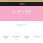 15% off Storewide (Including Easter Chocolates) & Free Delivery @ Godiva