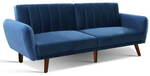 Artiss Sofa Bed Lounge 3 Seater Futon Couch Recline Chair Wooden 207cm Velvet Blue $388.95 + Free Shipping @ Buyerfriendly