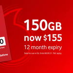 Vodafone $250 Prepaid Plus Starter Pack for $139.50 (365-Day Expiry with 150GB) @ Groupon