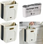 YESDEX 2-Pack 10L Foldable Rubbish Bins w 100pcs Garbage Bags, Cream Color $22.49 + Del ($0 Prime/ $39 Spend) @ Yesdex Amazon AU