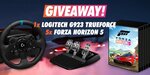 Win a Logitech G923 Trueforce Sim Racing Wheel or 1 of 5 Copies of Forza Horizon 5 from Instant Gaming