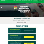 [NSW] Australia vs England Day 5 of 4th Ashes Cricket Test - Gold Coin Entry - All Proceeds Donated to McGrath Foundation @ SCG