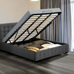 Levede Dark Grey Gas Lift King Bed $379 + Shipping @ House to Home Living
