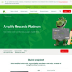 St George Amplify Rewards Platinum Card: 12 Months Kayo, 100k Points (Worth ~ $450 Gift Cards), $0 Annual Fee for Existing Cust