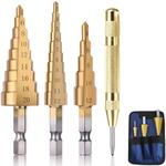 4pcs Drill Bit Set with Automatic Center Punch & Storage Pouch $11.19 + Delivery ($0 with Prime/ $39 Spend) @ Amazon AU
