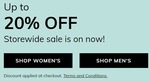 Up to 20% off Storewide + 10% off Reduced Styles + 5% off Code, $12 Delivery ($0 with $180 Order) @ ECCO