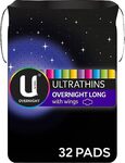 U by Kotex Ultrathin Overnight Long (32 Pack) $10 ($9 S&S) + Delivery ($0 with Prime/$39 Spend) @ Amazon AU