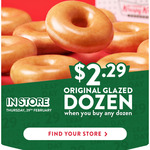 Buy Any Full Price Dozen & Get an Original Glazed Dozen for $2.29 @ Krispy Kreme (Excludes SA)
