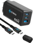 Zyron Powastone 2C1A 65W GaN 3 Charger + 2m 100W USB C to C Cable + Case $31.99 Delivered @ Zyron Tech