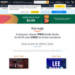 [Prime, eBook] Amazon First Reads: Early Access to New eBooks and Choose 2 of 9 eBooks for Free (January 2025) @ Amazon AU