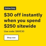 $30 off Minimum $250 Spend on Click and Collect Orders (Online Only) @ Liquorland